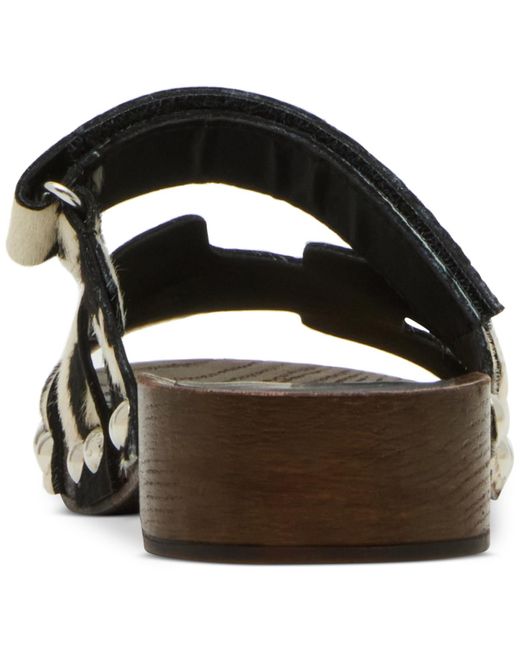 Steve Madden Black Canal Wooden Platform Slide Sandals