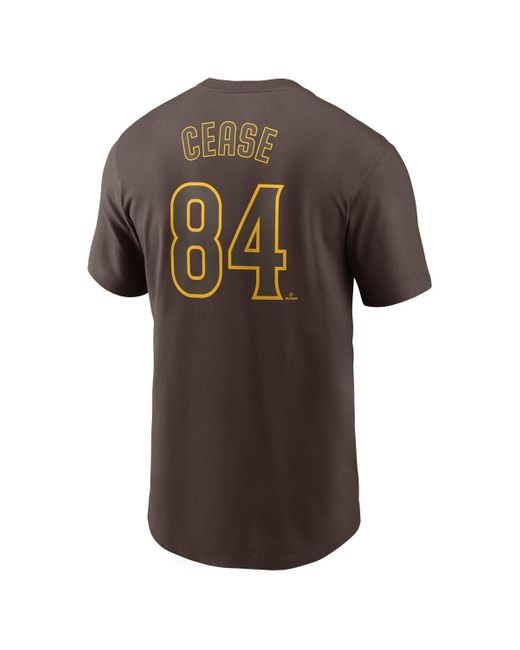 Nike Brown Dylan Cease San Diego Padres Fuse Name Number T-shirt for men