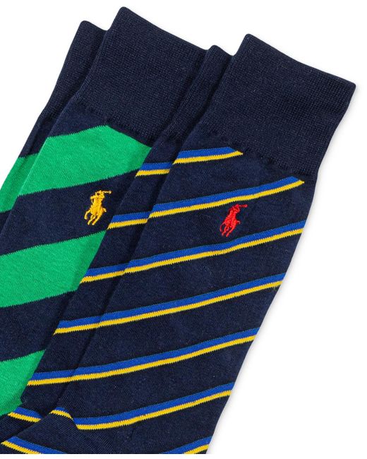 Polo Ralph Lauren Green 2-pk. Striped Slack Socks for men