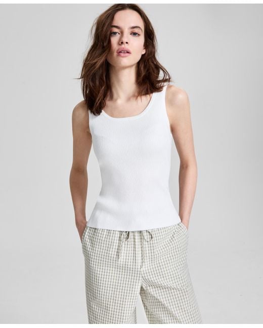 And Now This White Scoop-neck Sleeveless Tank Top