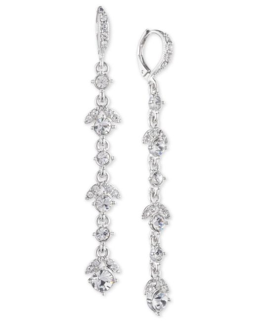 Givenchy Metallic Crystal Linear Drop Earrings