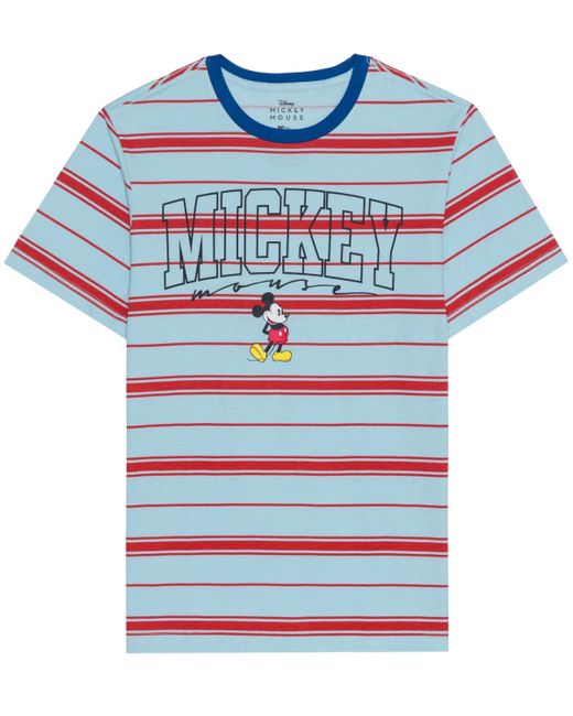 Hybrid Blue Mickey Mouse Short Sleeve Stripe T-shirt for men