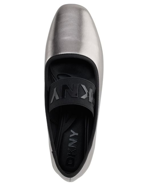 DKNY White Dace Mary Jane Ballet Flats