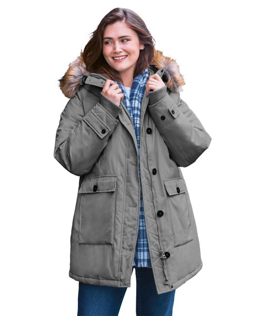 Woman Within Blue Plus Size The Arctic Parka