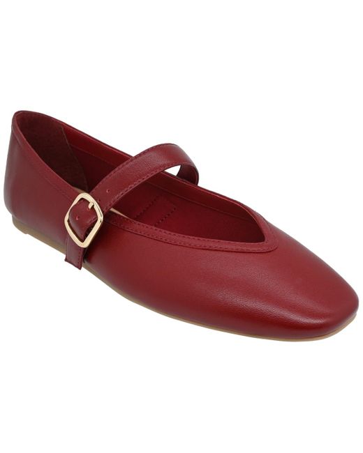 INC International Concepts Red Lannettee Mary Jane Flats
