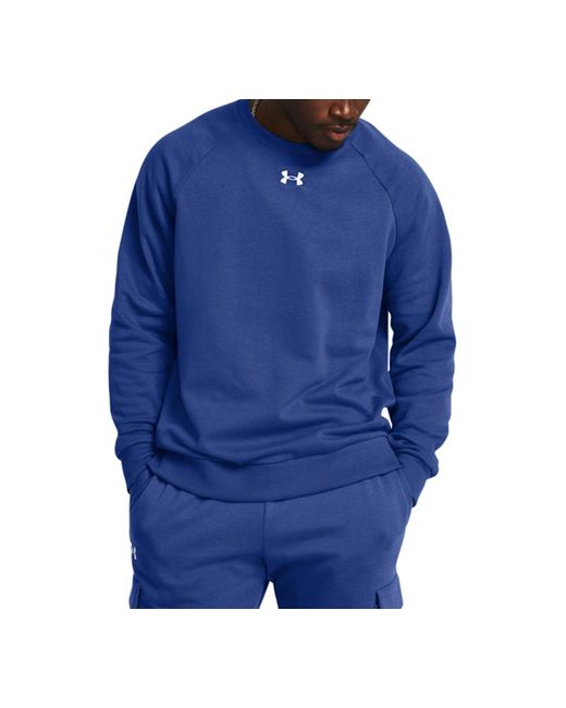 Under Armour Blue Rival Fleece Crewneck Sweatshirt for men