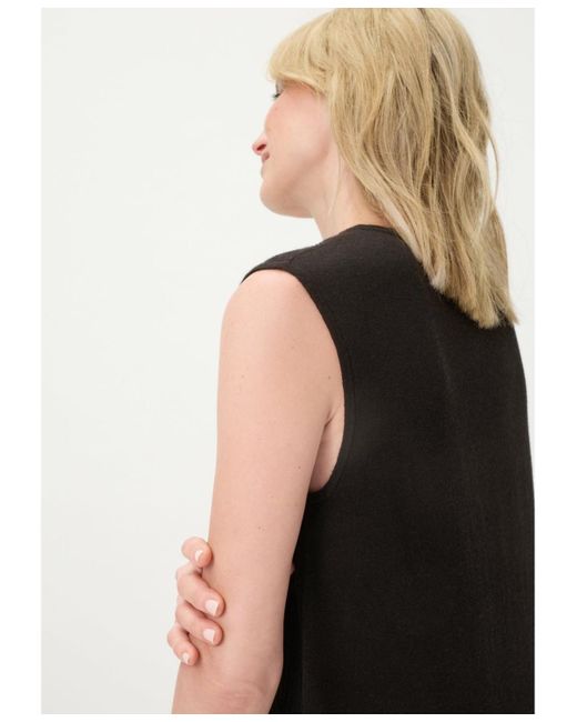 Olsen Black Rib Knit Shell