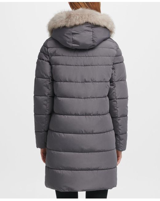 dkny long puffer coat