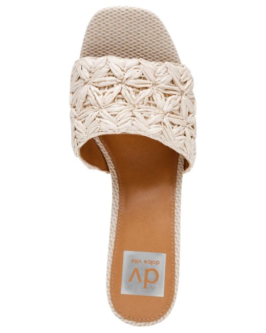 Dolce Vita White Honey Raffia Block-heel Dress Sandals