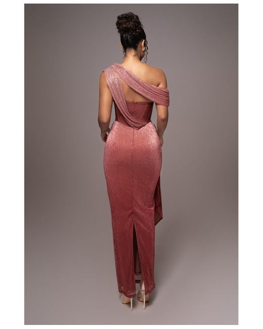 red celestina draped maxi dress JLUXLABEL Celestina Draped Maxi Dress in Red