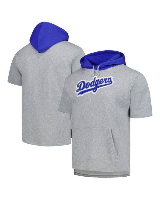 Mitchell & Ness Blue Los Angeles Dodgers Postgame Short Sleeve Pullover Hoodie for men