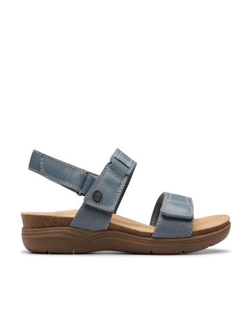 Clarks Multicolor Collection April Clover Riptape Flat Sandals
