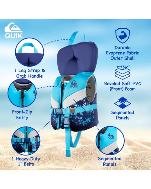 Quiksilver Blue Uscg Approved Life Jacket