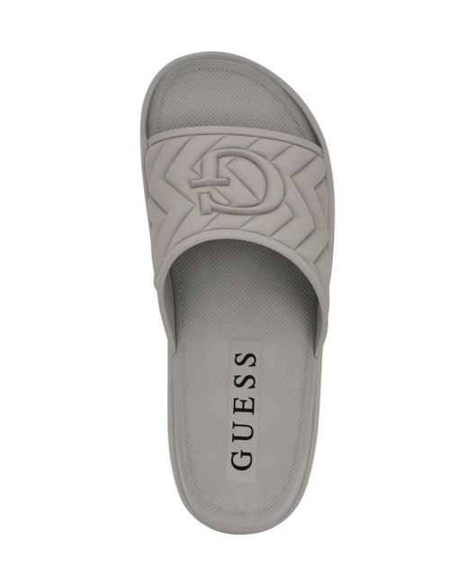 Guess Gray Moliano Branded Slip On Fashion Slides for men
