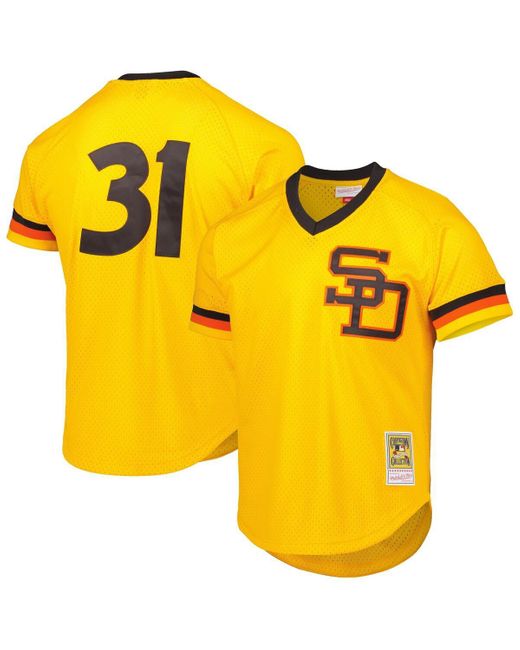Mitchell & Ness Yellow Dave Winfield San Diego Padres Cooperstown Collection Mesh Batting Practice Jersey for men