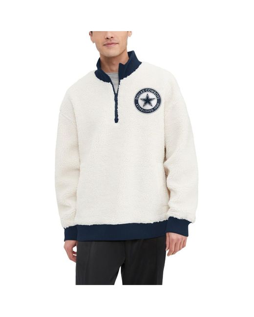 Tommy Hilfiger Dallas Cowboys Jordan Sherpa Quarter zip Jacket in White for Men Lyst