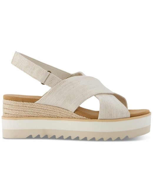 TOMS Metallic Diana Crisscross Platform Wedge Sandals