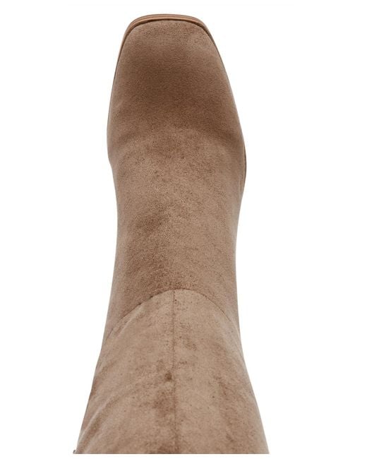 Dolce Vita Brown Flapper Knee-high Block-heel Dress Boots
