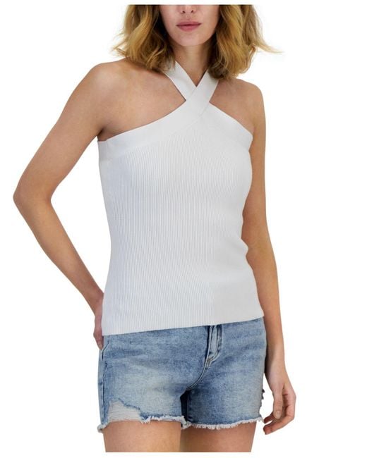 INC International Concepts Halter-neck Sleeveless Sweater Top, Created For  Macy's in Grey | Lyst Canada
