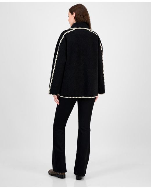 BCBGMAXAZRIA Blue Short Collared Zip Coat