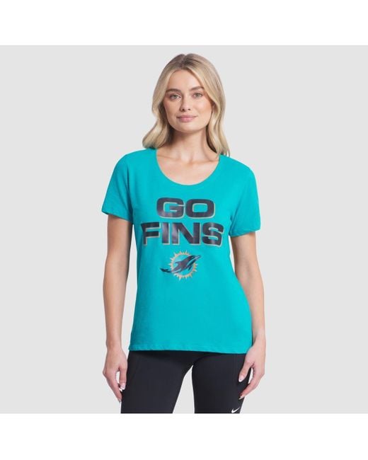 Nike Blue Turbo Green Miami Dolphins 2025 Rivalries Collection Slub Dri-fit T-shirt