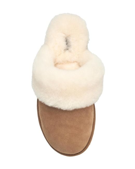 French Connection Natural Fur Band Open Slipper