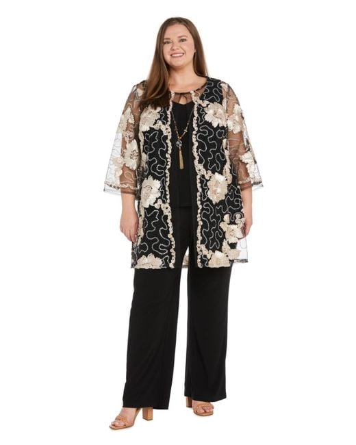 R & M Richards Black Plus Size Jacket