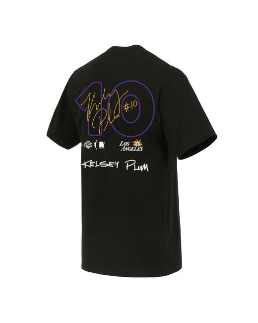 round21 Black And Kelsey Plum Los Angeles Sparks Boxy Signature Name Number T-shirt