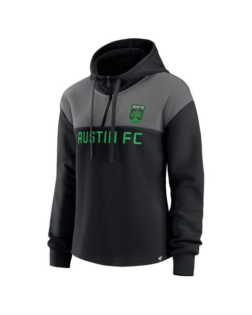 Fanatics Black Austin Fc Fleece Quarter-zip Hoodie