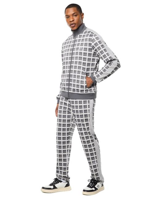 Sergio Tacchini Damarindo Check Track Jacket in Gray for Men | Lyst