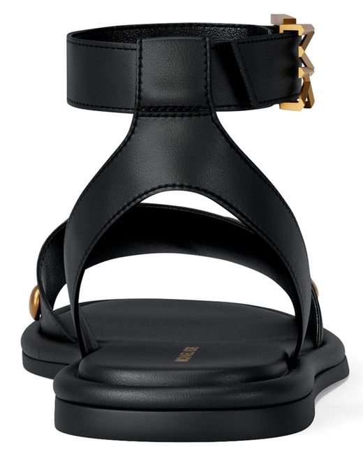 Michael Kors Black Michael Rosetta Flat Sandals