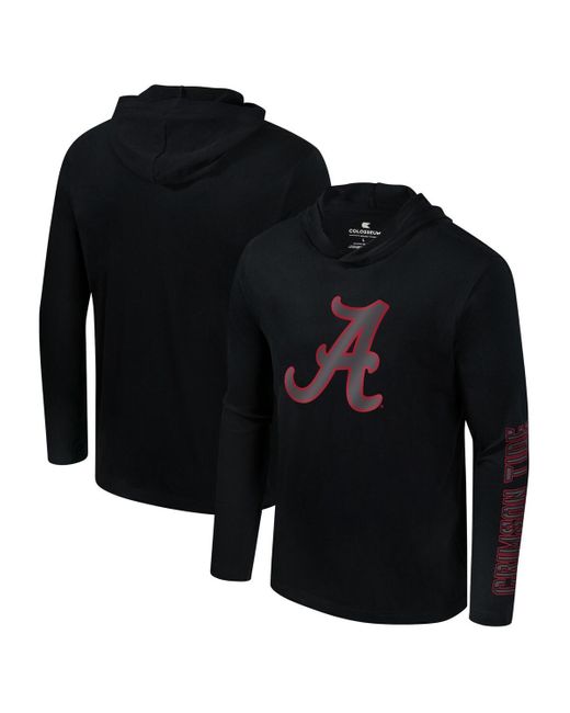 Colosseum Athletics Black Alabama Crimson Tide Color Pop Active Blend 2-hit Long Sleeve Hooded T-shirt for men