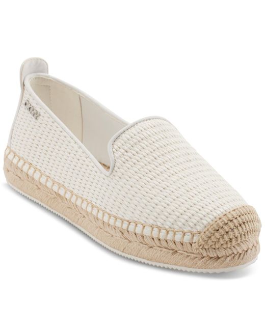 DKNY White Mallandra Slip-on Espadrille Flats