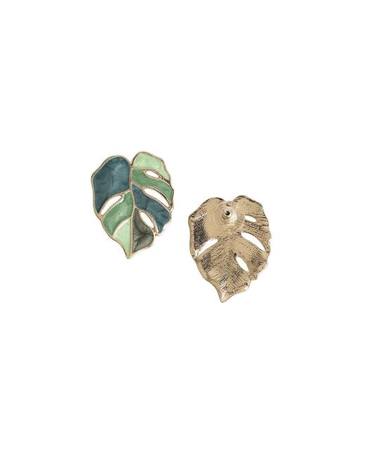 SOH Green Leaf Stud Earrings