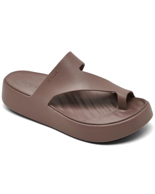 CROCSTM Brown Getaway Platform Toe Loop Casual Sandals From Finish Line