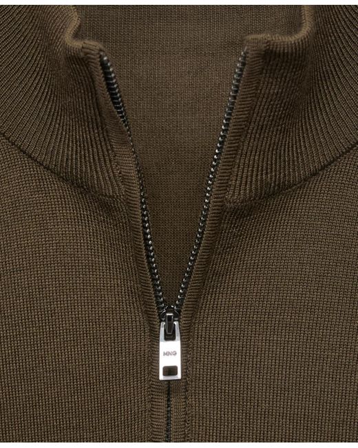 Mango Brown Perkins Neck Wool Sweater for men