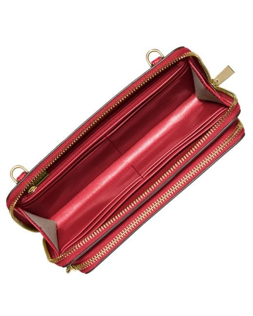 Michael Kors Red Jet Set Small Continental Crossbody Bag