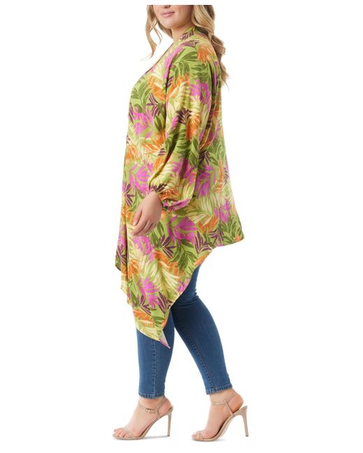 Jessica Simpson Yellow Trendy Plus Size Agnette High-low Kimono