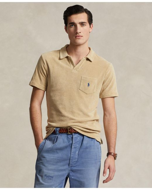 Polo Ralph Lauren Blue Cotton-blend Terry Polo Shirt for men