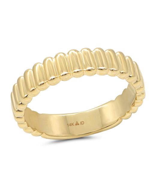 DEVATA Metallic Ribbed Band Ring