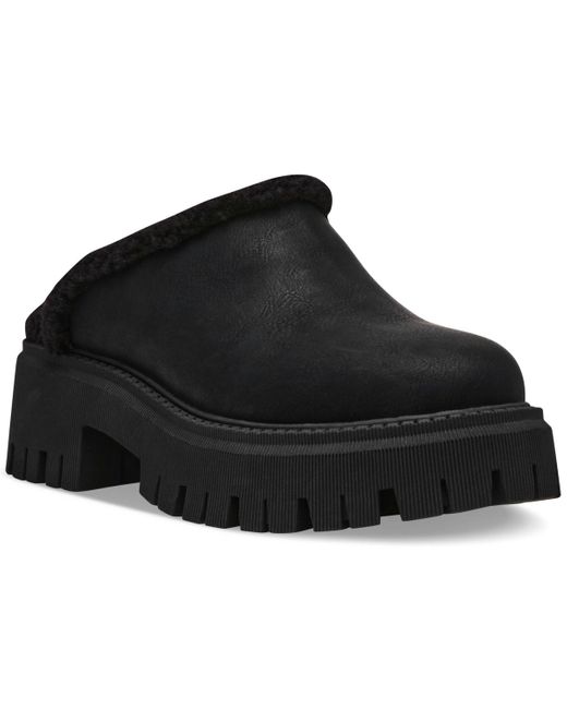 Dolce Vita Black Gracelyn Cozy Lug Sole Platform Clog Mules