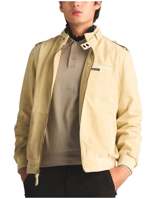 Members Only Natural Soft Suede Leather Iconic Jacket for men