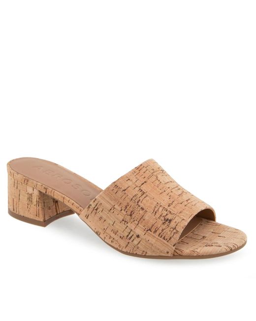 Aerosoles Brown Como Round Toe Slide Sandals