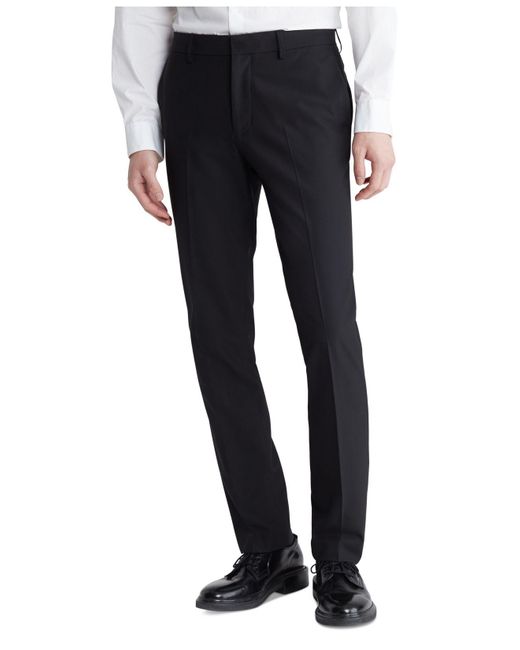Calvin Klein Slimfit Stretch Suit Pants in Blue for Men Lyst