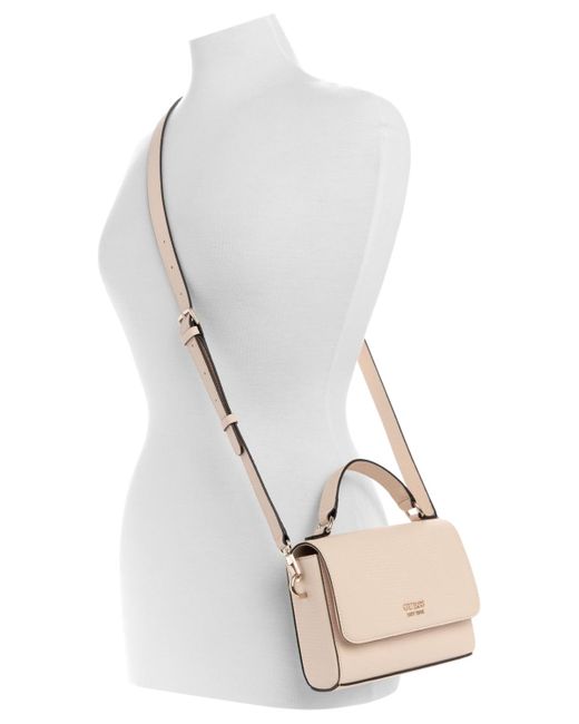 Guess Natural Lyndi Mini Top Handle Flap Crossbody