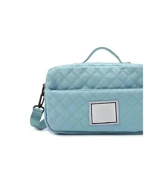 Batfox Blue Three-dimensional Diamond Patterned Small Square Tote
