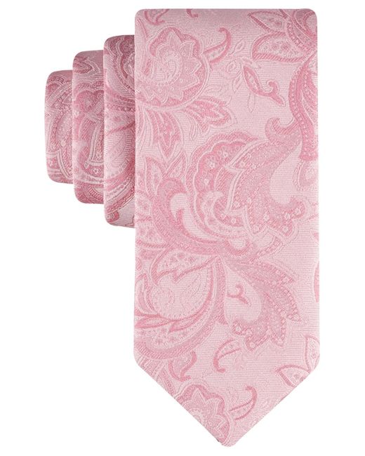 Tommy Hilfiger Pink Tonal Paisley Tie for men