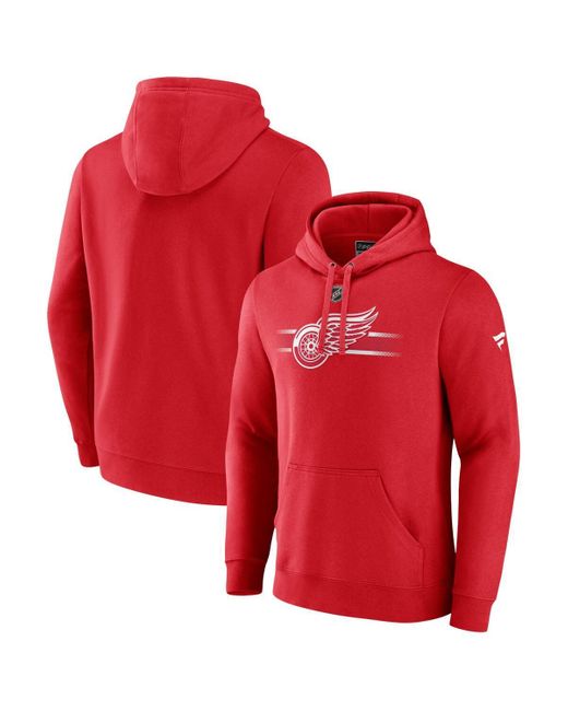 Fanatics Detroit Wings Authentic Pro Secondary Pullover Hoodie in Red ...
