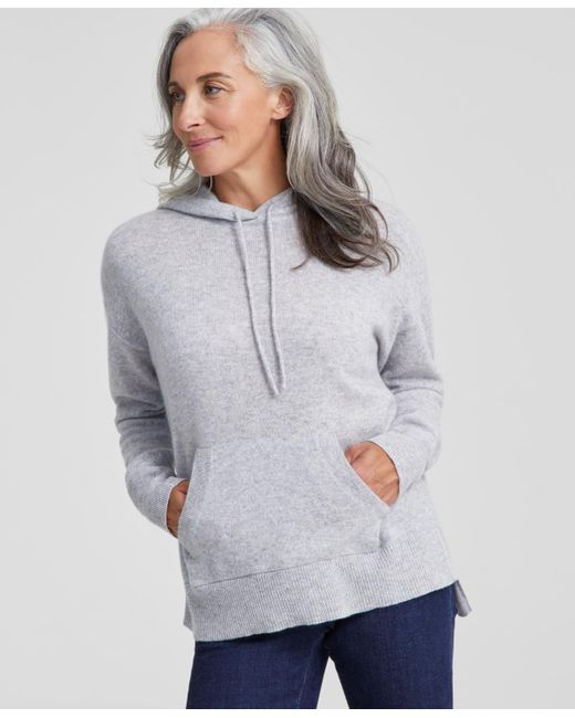 Charter club cashmere hoodie deals
