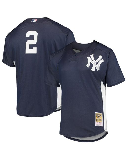 Mitchell & Ness Blue Derek Jeter New York Yankees Cooperstown Collection Mesh Batting Practice Jersey for men